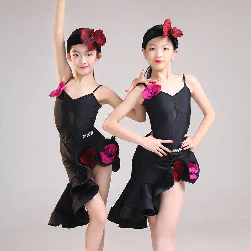 

2024 New Girls Latin Dance Professional Dress Children'S National Standard Ballroom Dance Competition Dresses Stage Wear SL8780