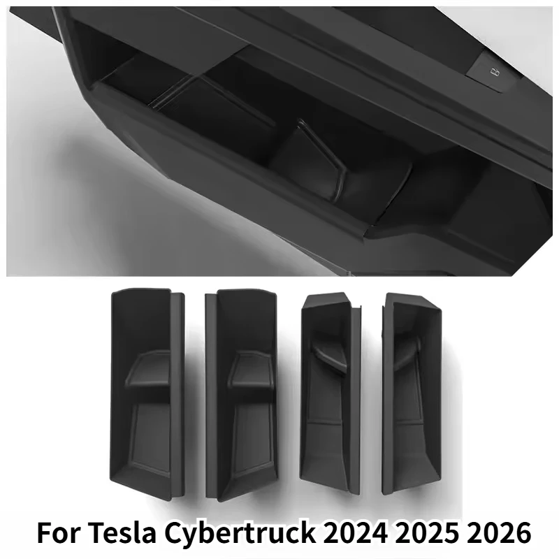 Auto-Türgriff-Aufbewahrungsbox für Tesla Cybertruck 2025 2026 Vordere und Hintere Tür Seitliche Einsteckfach-Organizer Auto-Innenausstattung Zubehör