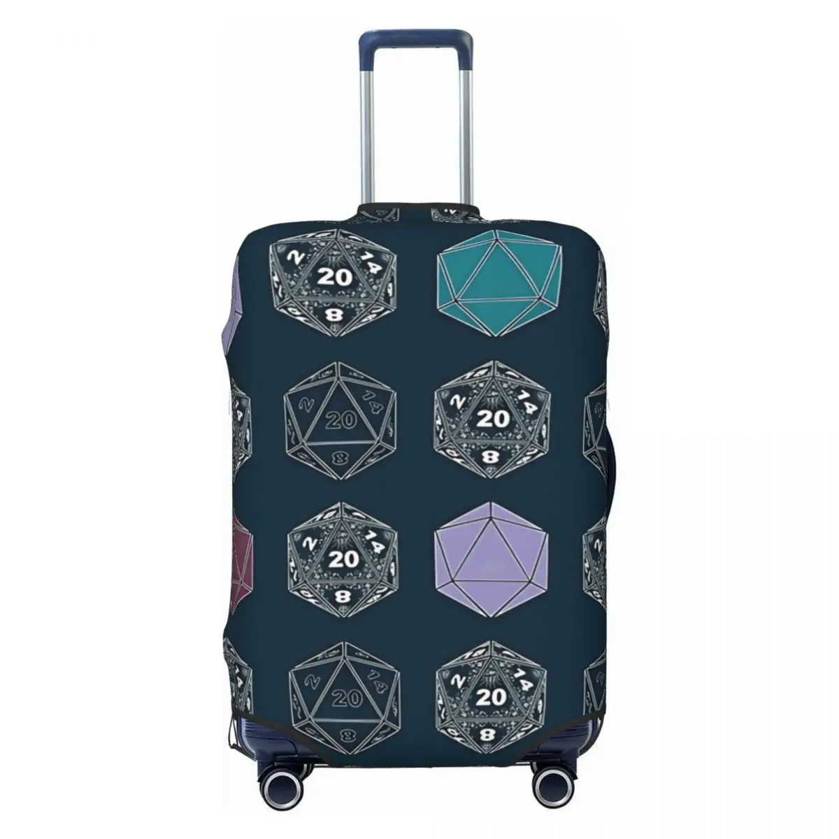 

D20 Dice Set Pattern Suitcase Cover Travel Flight Fun Luggage Supplies Protector
