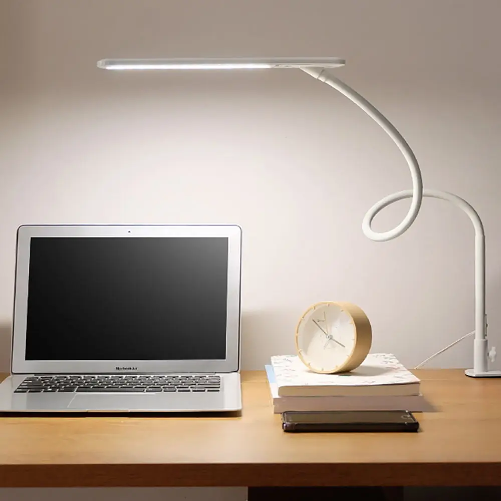 10W LED Table Lamp Long Arm Office Clip Desk Lamp Eye-protected Reading Lamp With 3-Level Brightness And Color For Home Study