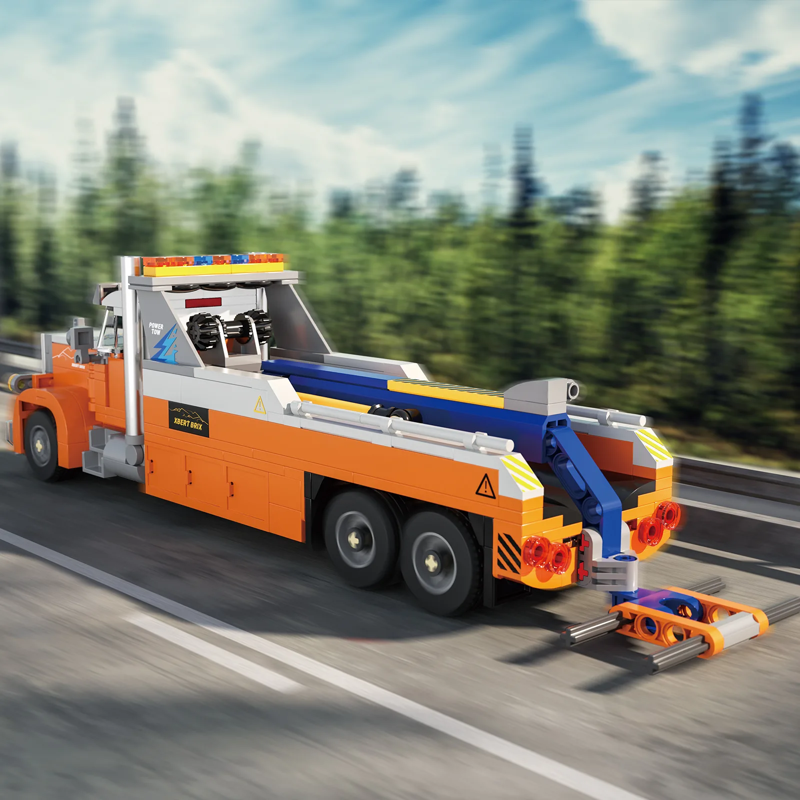 

Speed Car Building Block American Road Trailer Truck Construction Model City Vehicle Bricks Toys Collection For Kids Gifts