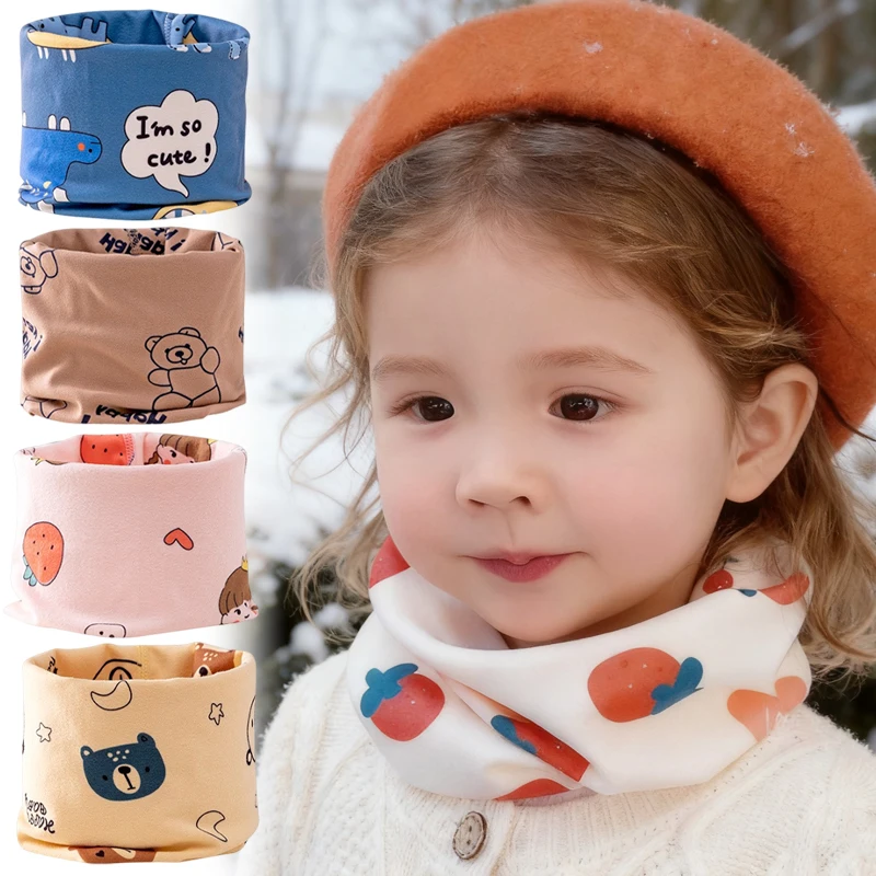 

Winter Scarf for Kids 0-12 Years Soft Cotton Children Warmer Neck Scarf Baby Neckerchief Cozy Collar for Boys Girls Outdoors