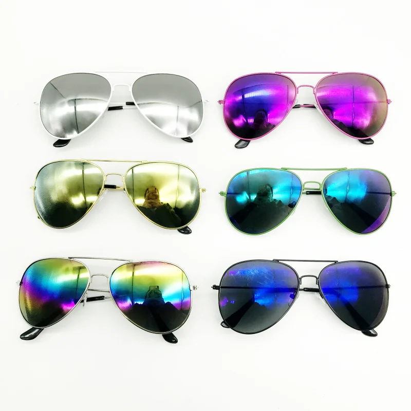 12 Pairs/Lot Wedding Birthday Anniversary Party Gifts Photo Props 70's Themed Classic Metal Pilot Sunglasses for Adults