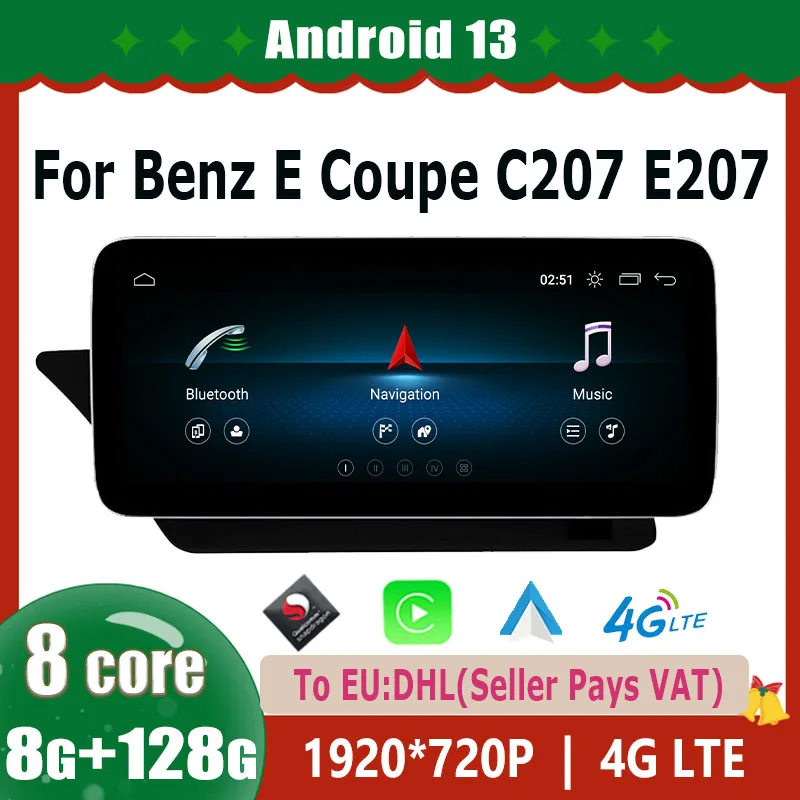 

12.5inch Android Car Radio Screen For Mercedes E W207 C207 2009 - 2016 Carplay Auto GPS Navi Multimedia Player Touch Dual System