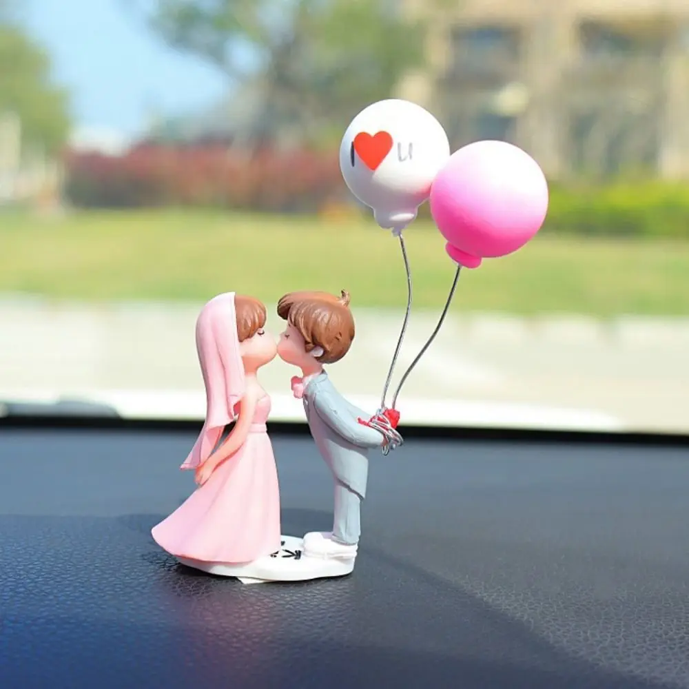 Car Decoration Cartoon Cute Couples Action Figure Figurines Balloon Ornament Auto Interior Dashboard Accessories for Girls Gifts