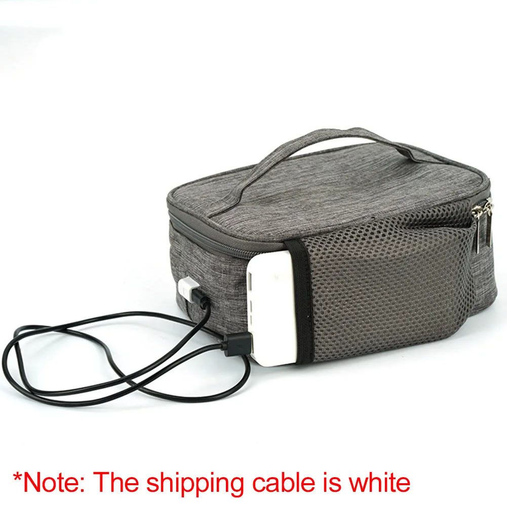 USB Heating Lunch Box Bag Electric Food Heater Oxford Cloth Portable Food Warmer Waterproof Large Capacity for Camping Picnic