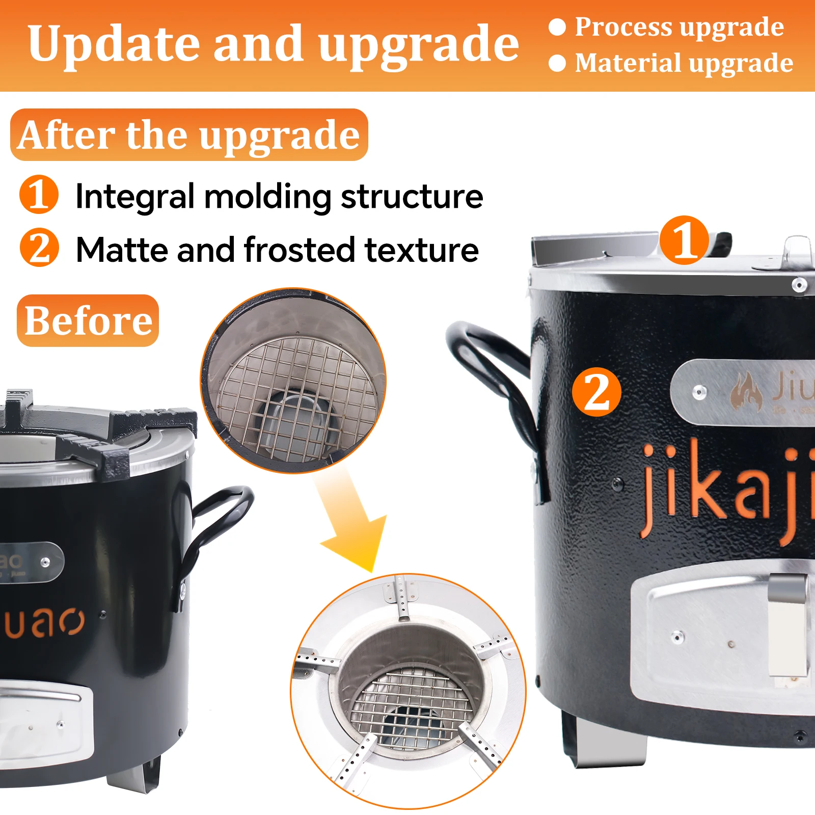 DA Dinithron Modern Design Portable Stainless Steel Wood Burning Charcoal Stove Lightweight 4.5KG Smokeless Outdoor Camping