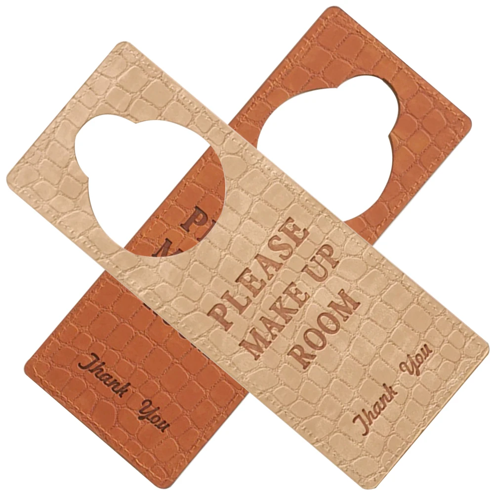 

2Pcs Hotel Door Hanger Sign Double-Sided PU Do Not Disturb Please Make Up Room Door Knob Sign Do Not Disturb Signs