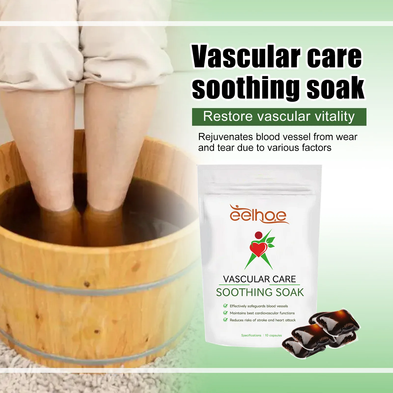 Fatigue Soothing Foot Soak Body Relax Promote Blood Circulation Relieve Varicose Vein Anti Hypertension Blood Vessel Health Care