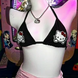 Kawai y2kpink Original Design Millennium Spice Girls Children's Fun Hello Kitty Cute Girl Bra Beautiful Back Underwear Female