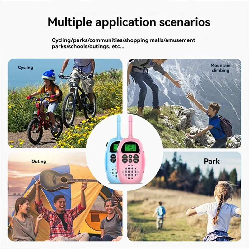 Excellent-1Pair Children's Wireless Phone Walkie Multi Walkie-Talkie Interactive 3KM Range Transmission Kids Pink