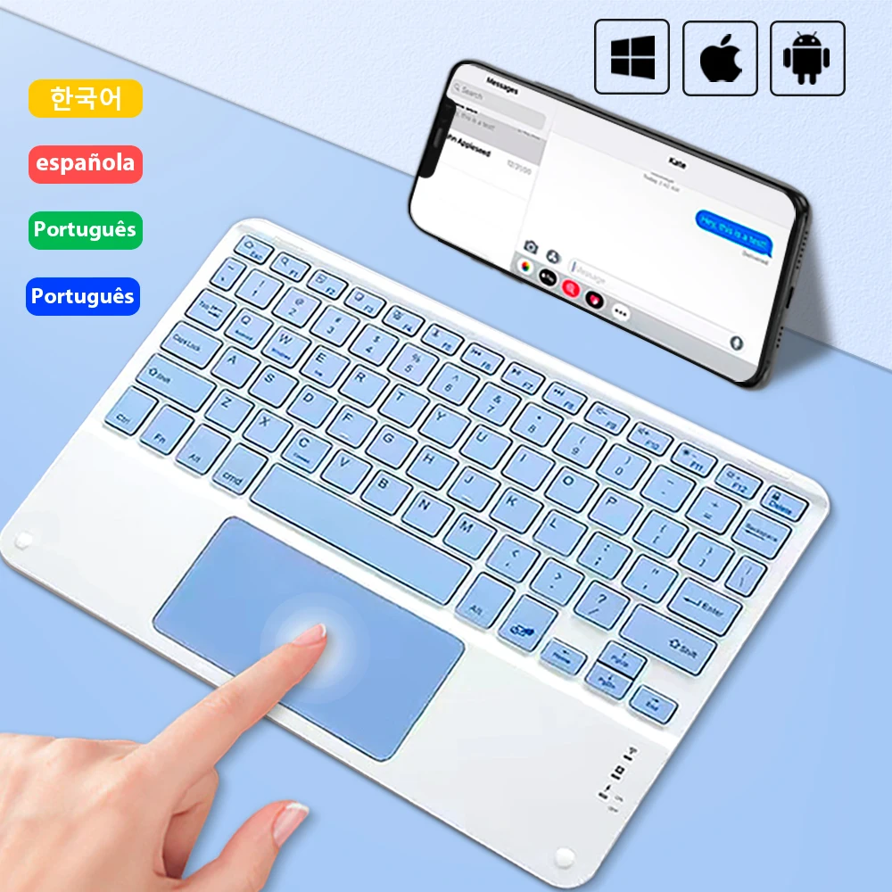 

Беспроводная сенсорная клавиатура для Xiaomi Samsung Apple, мобильного телефона, планшета, Bluetooth, беспроводная клавиатура, мини-клавиатура, аксессуары для планшета