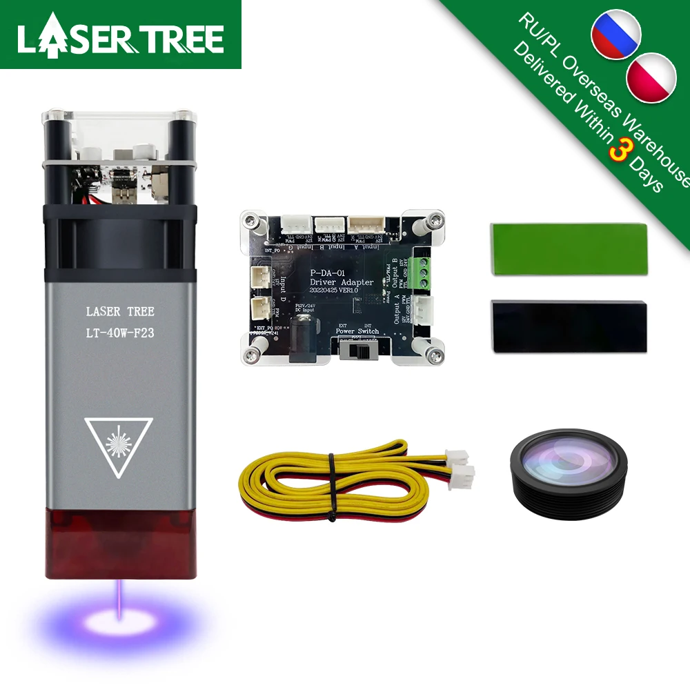 Imagem -04 - Laser Tree-optical Power Laser Cabeça Módulo Laser Ttl Luz Azul Gravador Cnc Corte de Madeira Ferramentas Faça Você Mesmo 20w 10w 5w 450nm