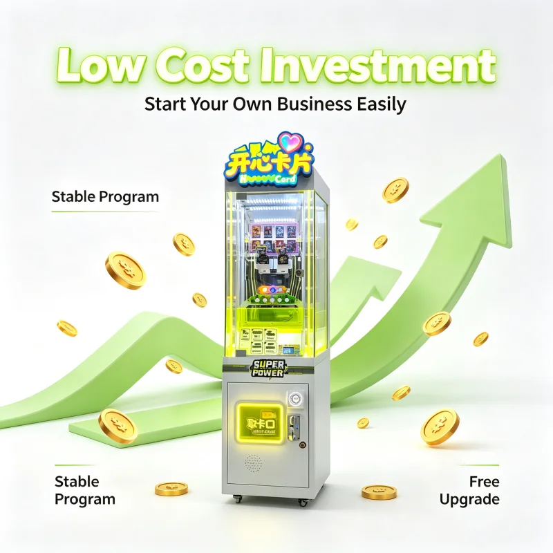 Indoor Amusement Card Push Machine, Pika Trading Card Unit, Coin Payment Reader for Arcade Venue Customized