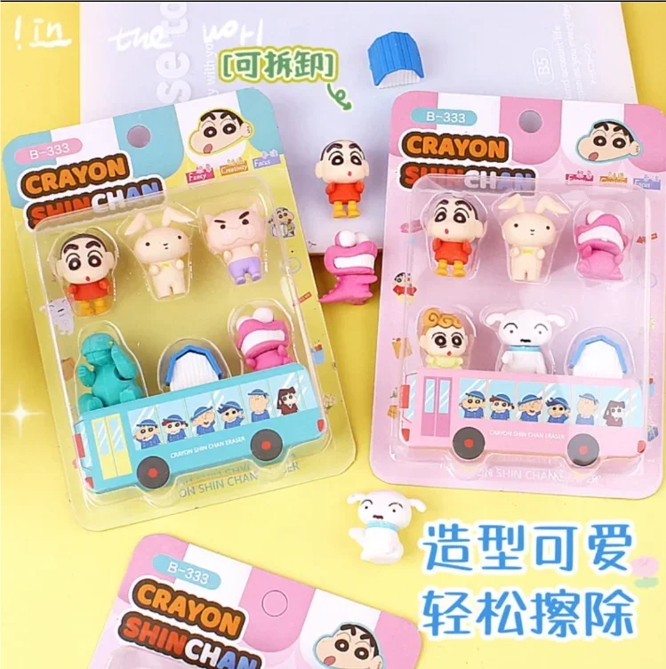 Cute Cartoon Crayon, Small New Eraser, Anime Modeling, Mini Eraser, Suction Card Set, Student Stationery, Eraser