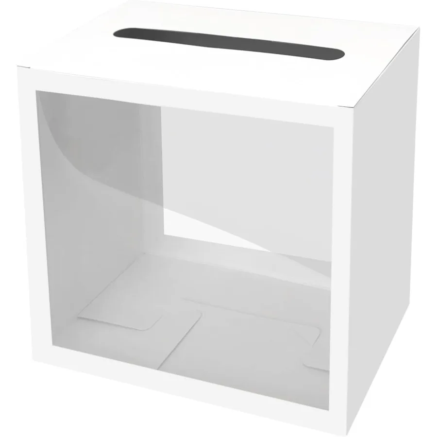 กล่องการ์ดสีขาวสำหรับงานปาร์ตี้ พร้อมหน้าต่างใสสำหรับใส่การ์ด สำหรับงานแต่งงาน วันเกิด งานรับปริญญา งานเลี้ยงฉลองทารกแรกเกิด ของตกแต่งงานเลี้ยง