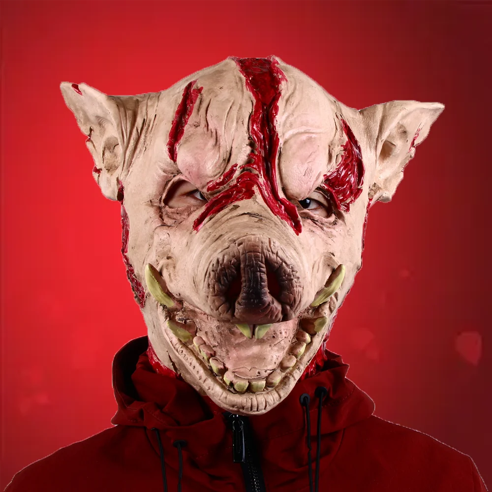 Novel Pig Mask Animal Head Mask Cloth Cosplay Latex Marshal Tianpeng Pig Costume Horror Halloween Bloody Pig Party Dress Props