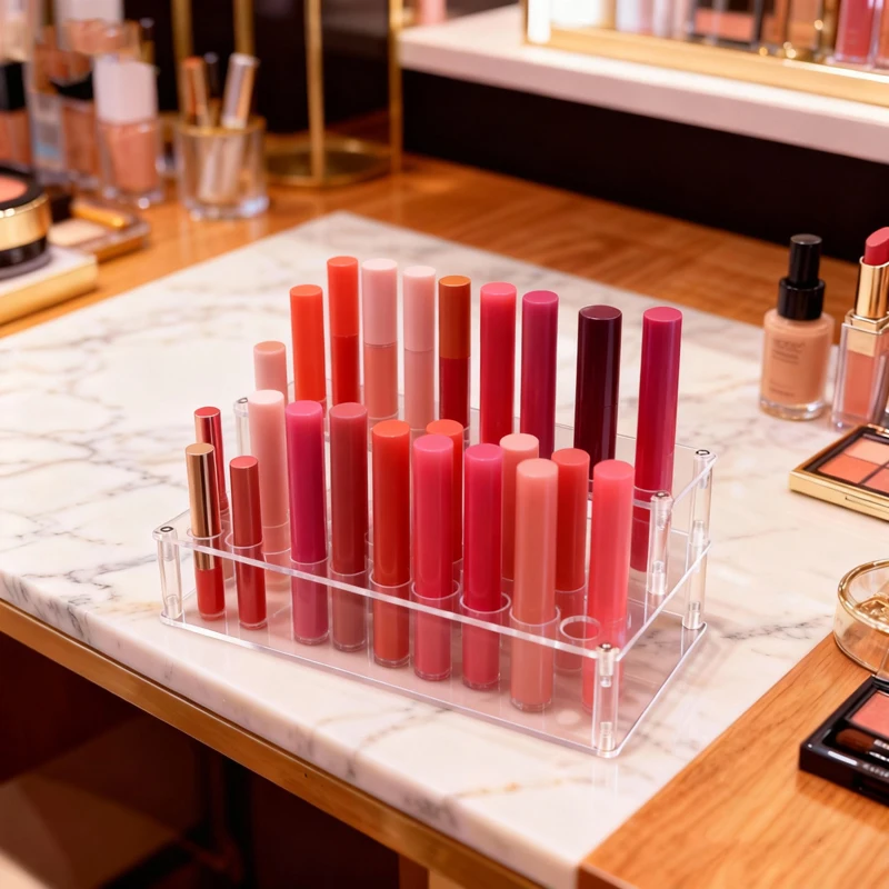 41 Löcher Klar Acryl Make-Up Pinsel Halter Schreibtisch Kosmetik Organizer Lippenstift Lagerung Box Eyeliner Mascara Display-ständer Rack
