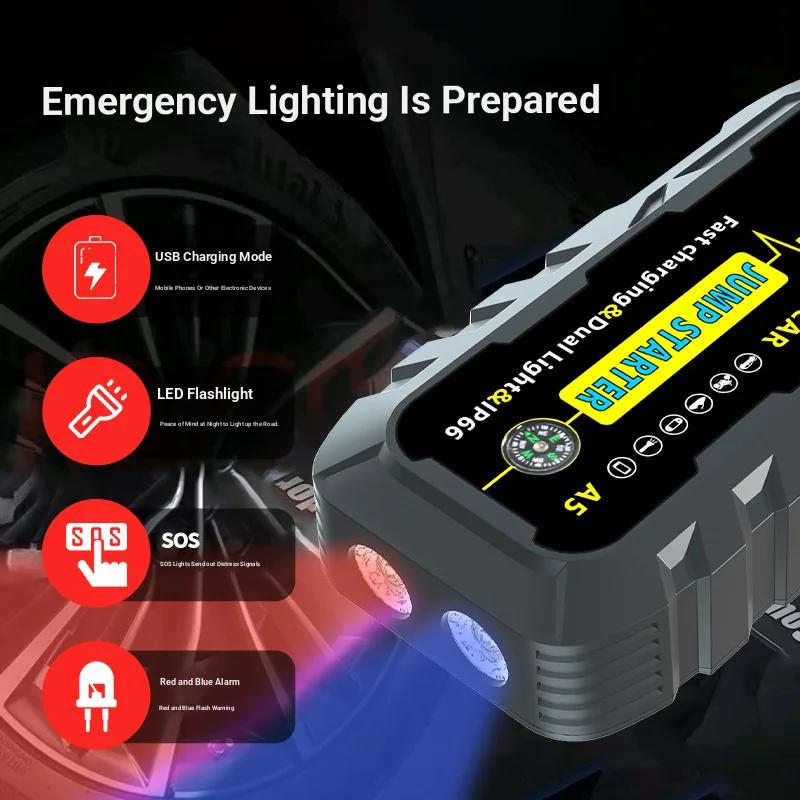3000A Car Emergency Start Power Supply 12V Large Capacity Car Battery Backup Ignition And Waterproof Mobile Power Bank - view 4