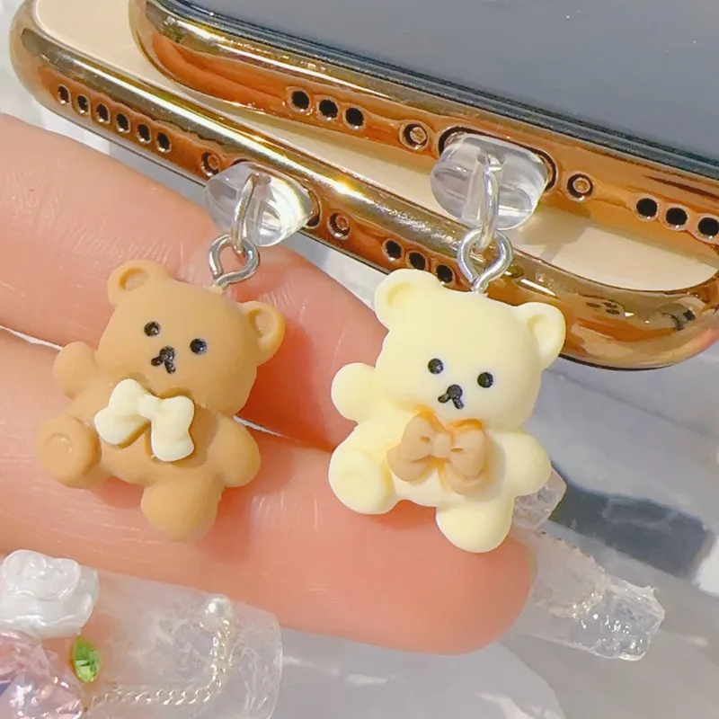 Phone Dust Plug for iPhone for Samsung Type-C Interface Cute Bear Decorative Accessories Hanging Accessories Universal Dust Plug