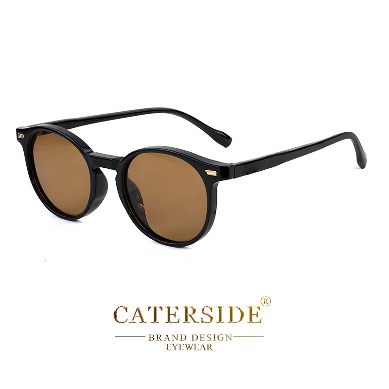 CATERSIDE Retro Polarisierte Runde Sonnenbrille Herren TR90 / Acetat Vintage Sonnenbrille Damen Punk Fahren Reisen Lunette De Soleil – Detail 11
