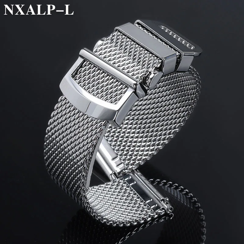 سوار ساعة ميلاني شبكي من الفولاذ المقاوم للصدأ ، سوار معصم لـ IWC ، بورتوفينو برتغالي للطيار ، أوميجا ، 20 ، 22