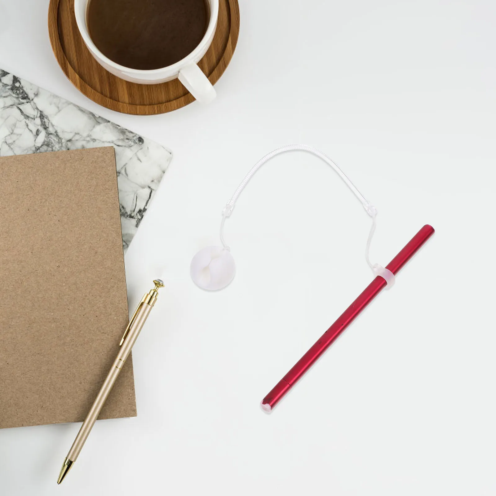 Base en Silicone à chaîne sécurisée de 25Cm, 2 pièces, support d'écriture Anti-chute, résistant au vol, attache de stylo, compteur d'école et de bureau