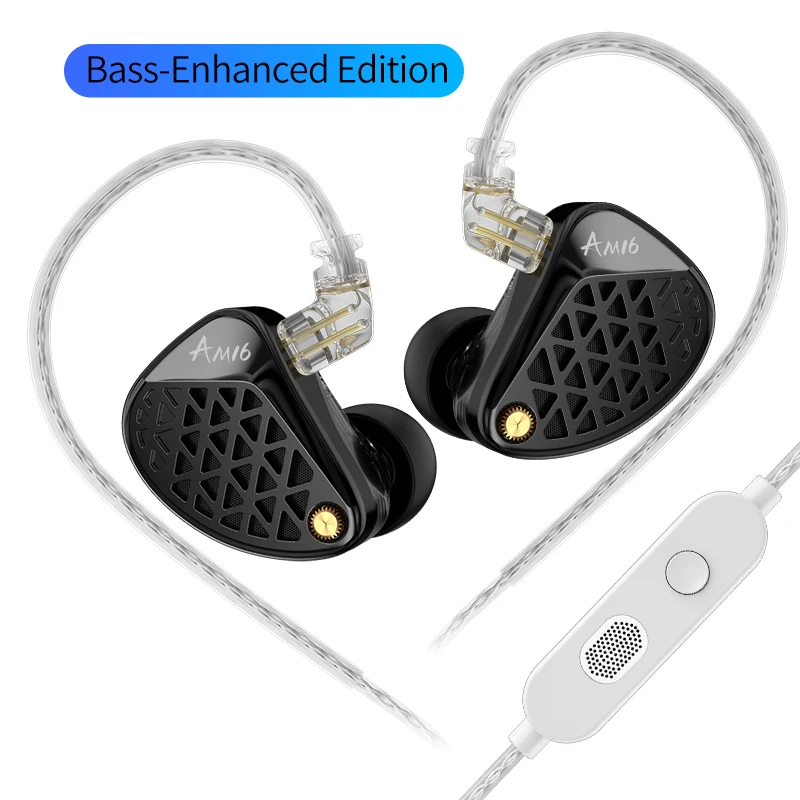 KZ AM16 Ruisonderdrukkende oordopjes sporthoofdtelefoon in-ear bedrade hoofdtelefoon 16BA gebalanceerde armatuur HIFI basmonitor hoofdtelefoon