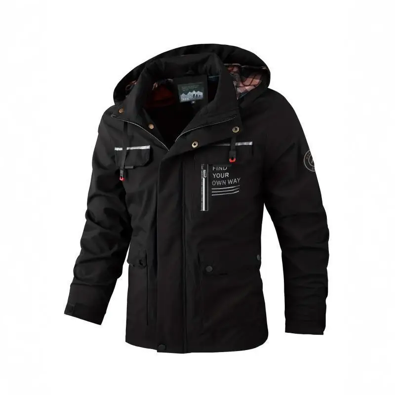 Spring Autumn Men'S  Jacket Sports Green Oversized Outdoor Travel Casual Mountaineering Camp Adventure Combat Hunting Coat