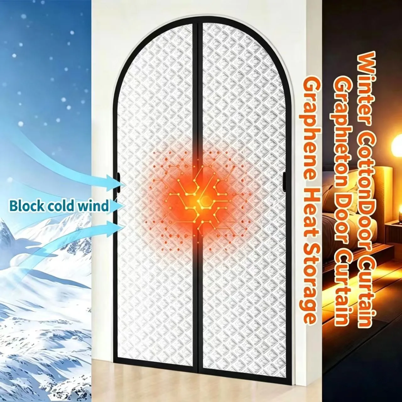 Soundproof Curtains,partition Curtains,bedroom Magnetic Suction Household Thick Cotton Door Curtains,winter Warmth and Windproof