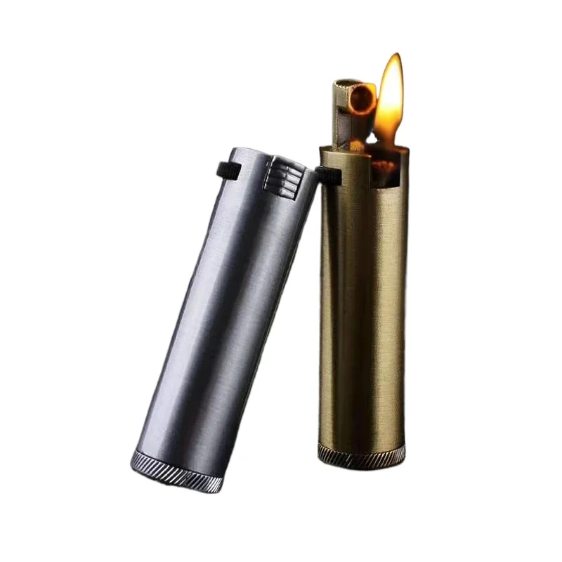 

New Retro Metal Oil Trenches Old Kerosene Lighter Antique Side Slip Wheel lighter Personalized Cigarette Accessories Wholesale