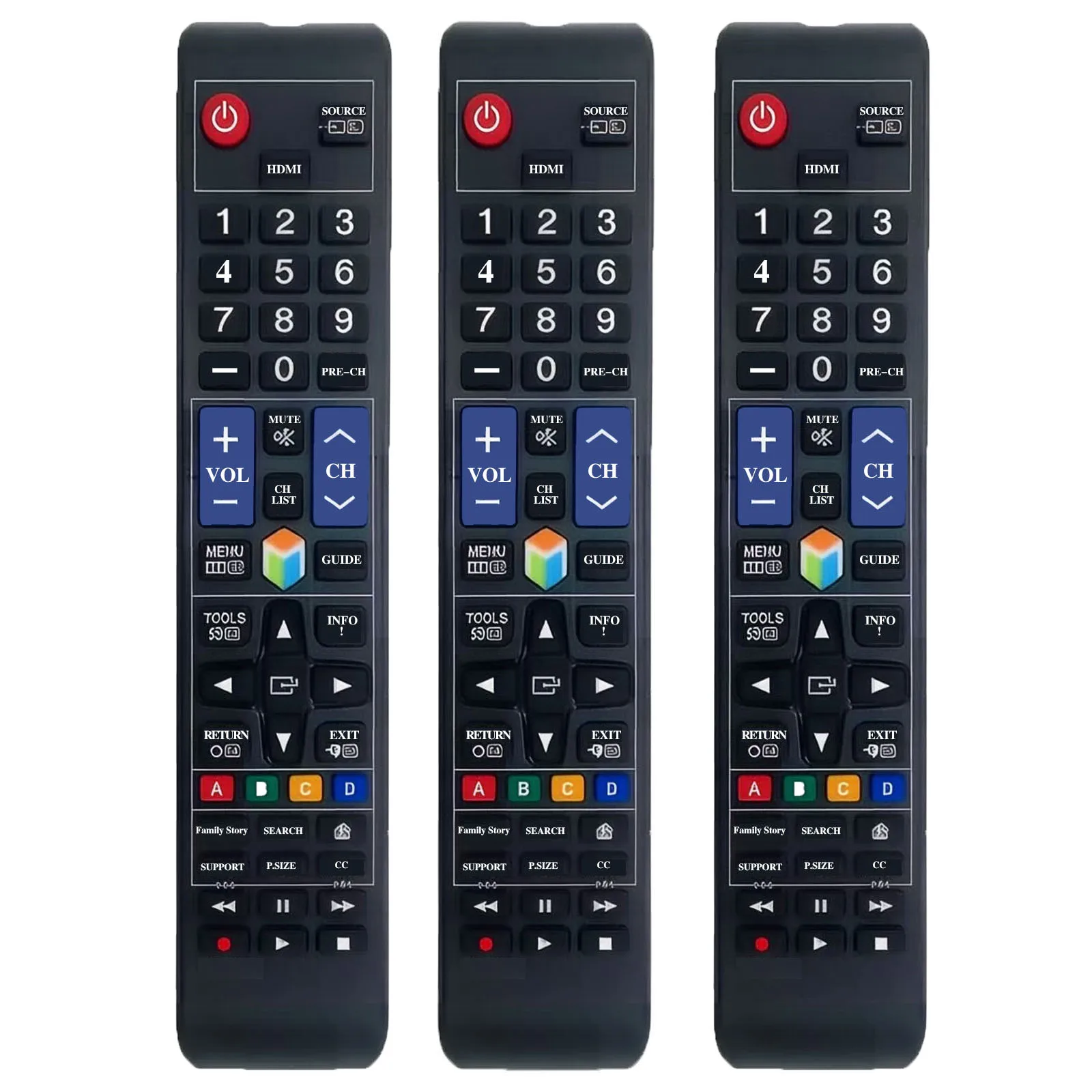 3pcs AA59-00594A Universal Replacement Remote Control fit for Samsung Smart TV | 3D LCD LED HDTV TV