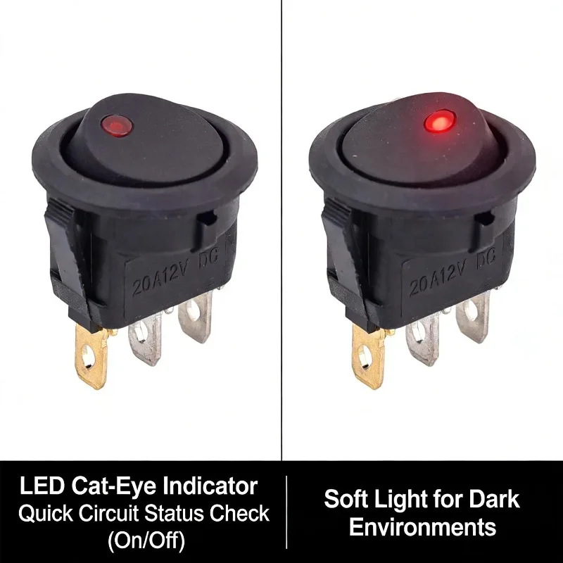 For Car Van Truck on Off Rocker 3 Pin 2 Position Switch Led Fog Light Lamp Symbol Fit Car Truck DC 12V 20A ABS 1/3/12pcs