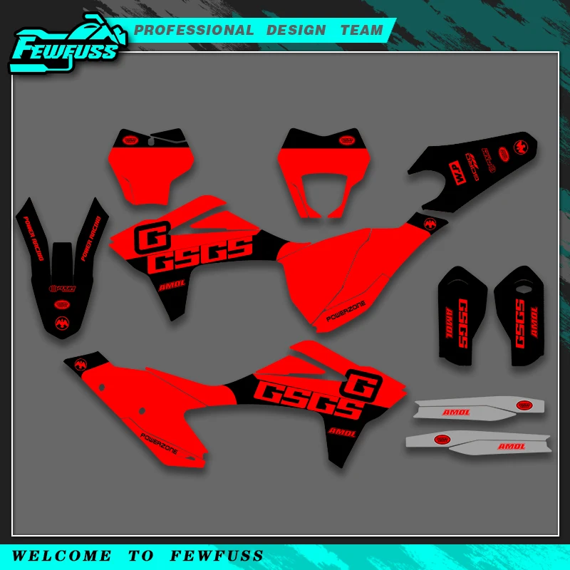 

Fewfuss For GASGAS GAS GAS MC EX EC 125 250 300 350 450 2021 2022 2023 Graphics Decals Stickers Number Name Custom