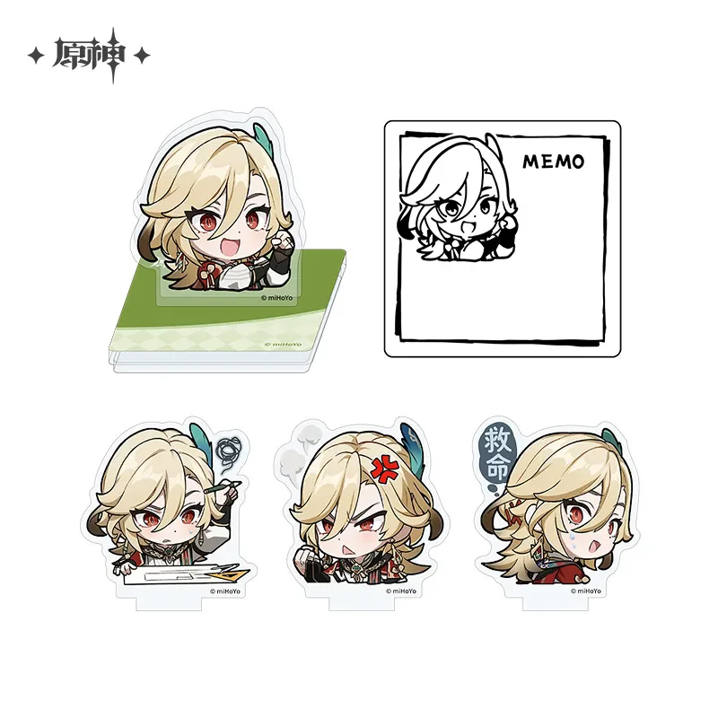 [Genuine] miHoYo Game Genshin Impact Q-version Emoticons Calendar Seal Ornament Alhaitham Kaveh Tighnari Prop Cosplay Xmas Gifts