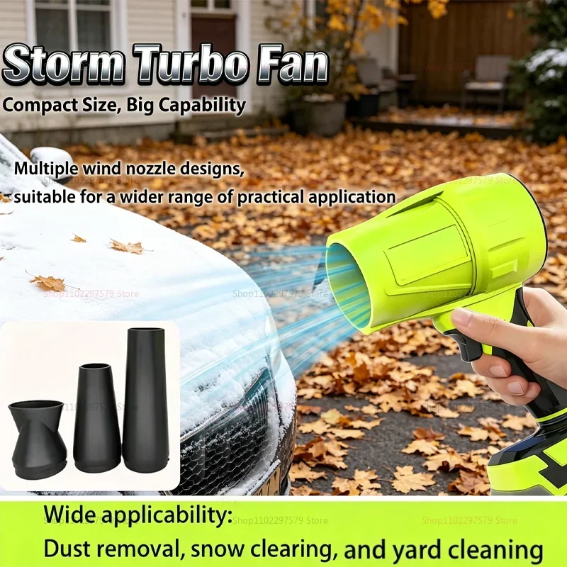 Electric Cordless Leaf Blower Dust Blower High-Speed Motor Handheld Jet Fan Air Blower for Patio Cleanin Snow Leaf Dust Blowing