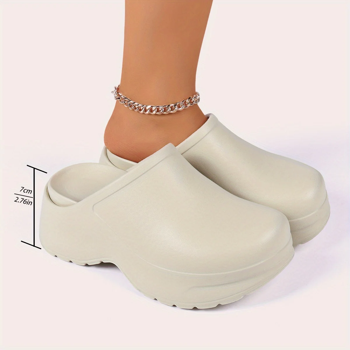 Women's Solid Color Closed Toe Mules Clogs Breathable Side Openings EVA Thick Sole designer shoes