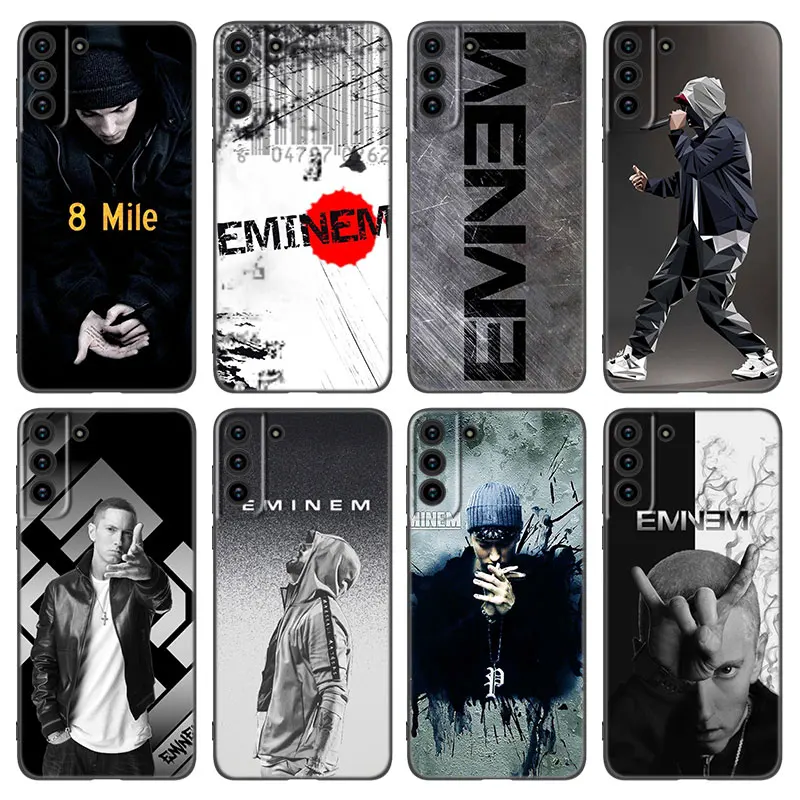 Hot Rapper Eminem Phone Case For Samsung Galaxy S22 S21 S20 Ultra FE S10E S10 Lite S9 S8 Plus S7 Edge Soft TPU Black Cover