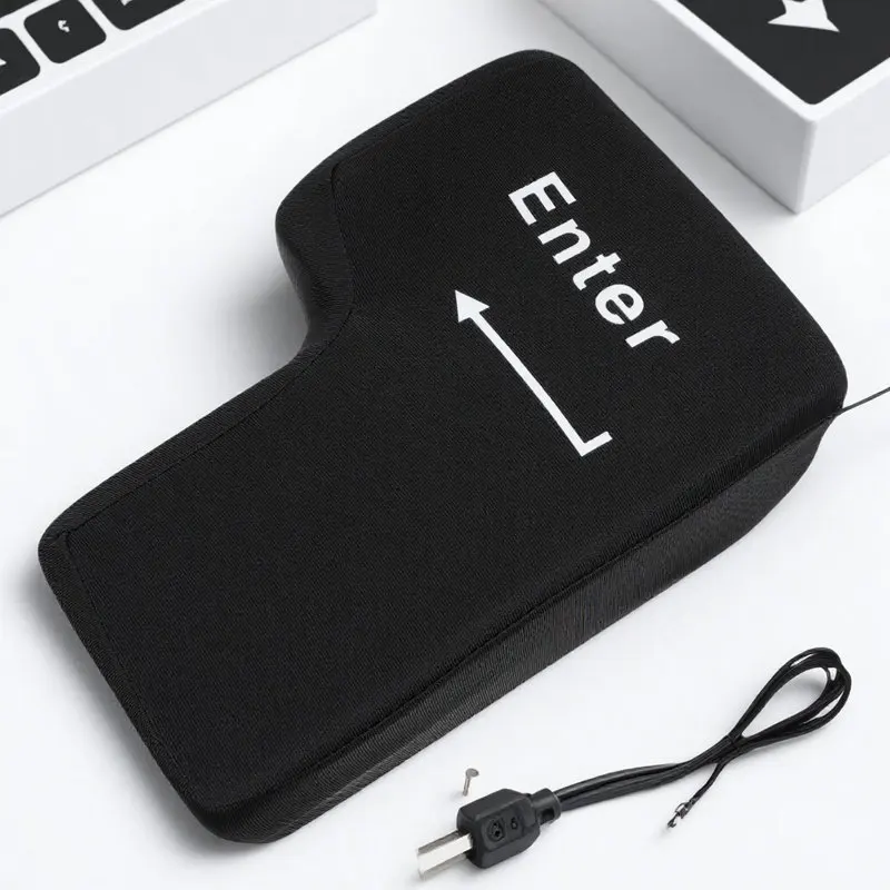 

Big Enter Key Throw Pillow USB Office Stress Relief Nap Cushion Desktop Protector for Computer Laptop Enter Key