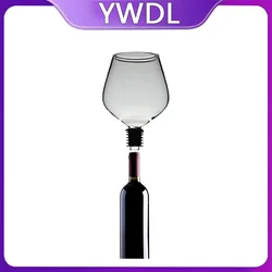 YWDL 270/500ml Wine Bottle Glass Topper Drink Directly From The Bottle Clear Shot Glass Cup Wine Decanter With Silicone Seal