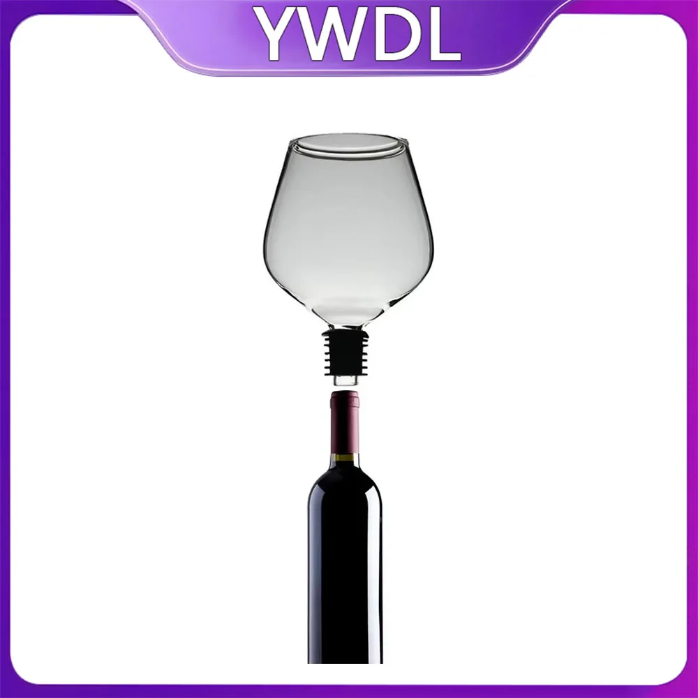 Nakładka na butelkę wina YWDL 270/500ml, przezroczysty kieliszek do picia bezpośrednio z butelki, kieliszek do shotów, karafka do wina z silikonową uszczelką.
