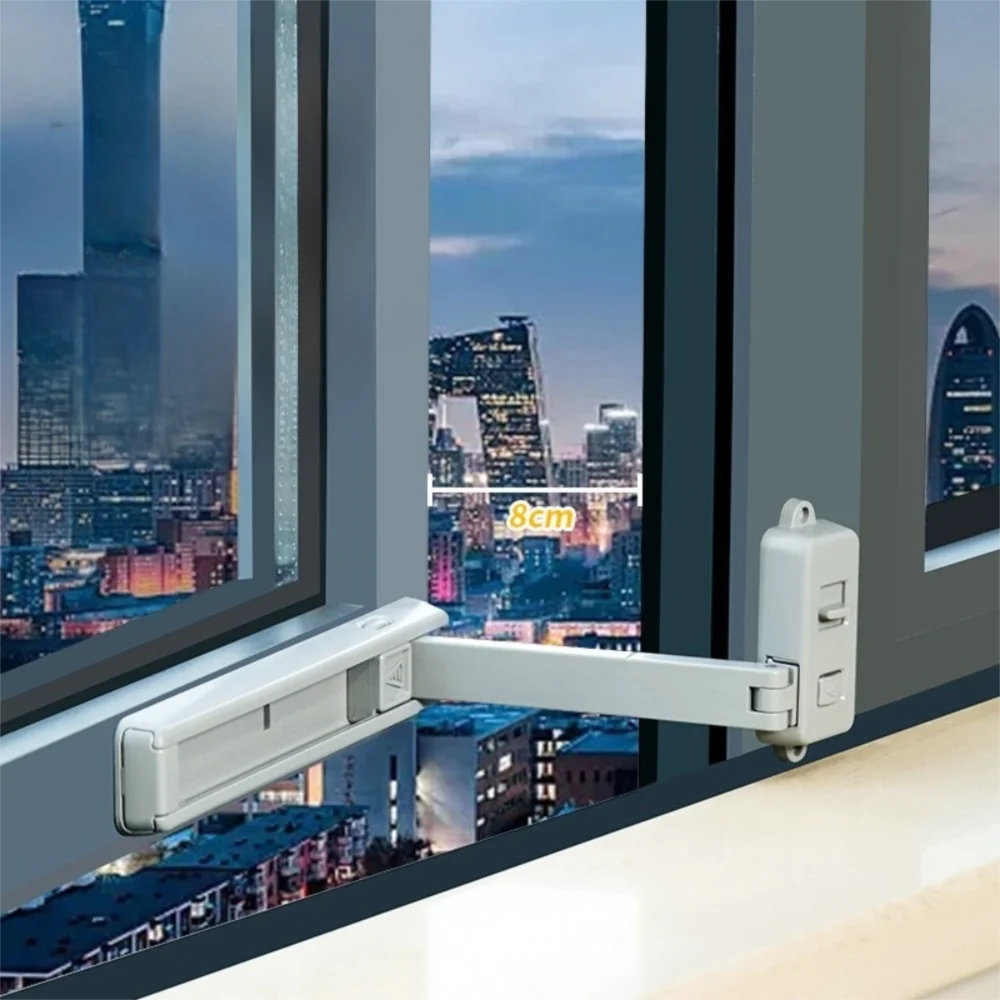 Useful Plastic Kid Safety Lock Adjustable Easy Install Door Locks Wind Brace Anti-Falling Window Stoppe Baby Protection