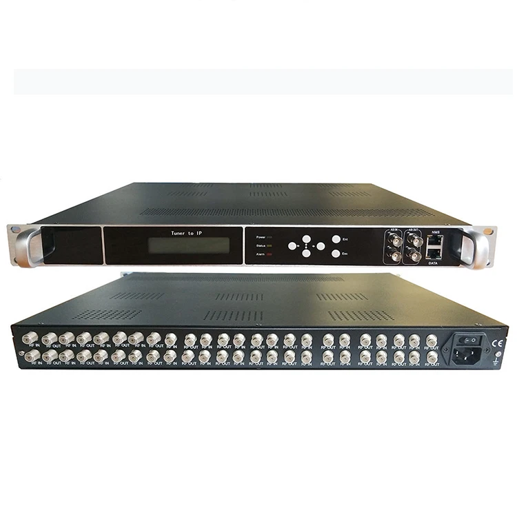Digital IP Satellite Receiver RF to IP DVB Gateway for Systems with 24-Channel Tuner UDP/RTP Protocol Web NMS Management
