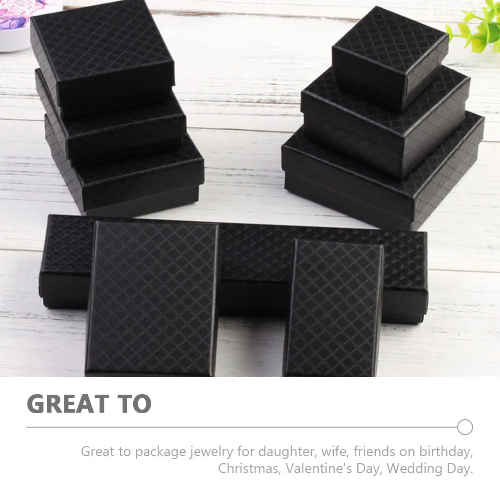 6Pcs Jewelry Box Small Gift Packaging Proposal Ring Box Sponge Liner for Necklace Earrings Storage Earring Gift Container