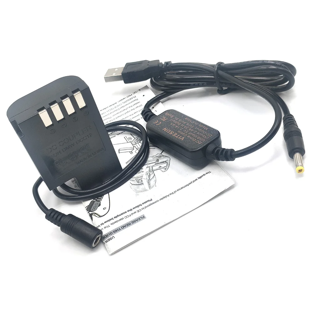 Power Bank 5V USB Cable Adapter Plus DMW-BLF19 Dummy Battery DCC12 DC Coupler For Lumix DC-G9 DMC-GH3 GH3K GH4 GH5 GH5S Camera