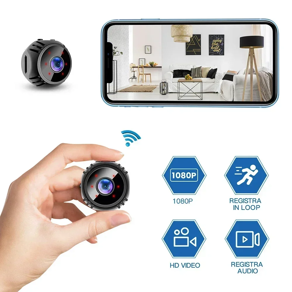 Mini Câmera de Vigilância Sem Fio, Dispositivo de Segurança, Câmera Sensor, Vídeo Web, Casa Inteligente, Segurança, WiFi, W8, HD 1080P