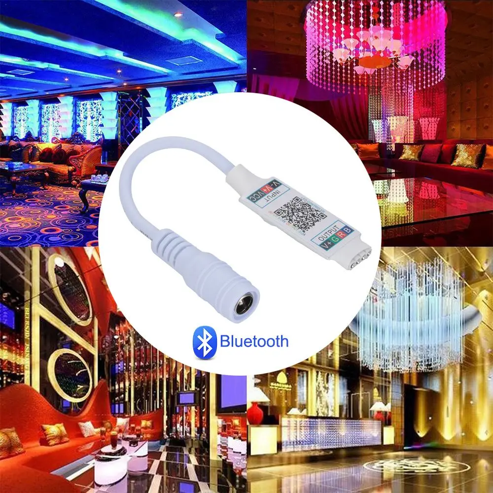 

For 5050 3528 Female Plug to 4Pin Connector DC 5-24V Bluetooth LED Light Strip Music RGB Controller Adaptor