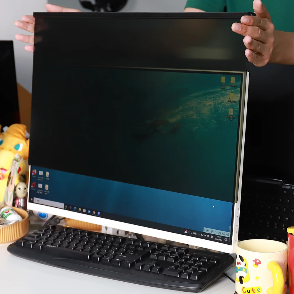 24 インチコンピュータプライバシースクリーンフィルター抗ブルーライト 16:9 アスペクト比スクリーンプロテクターアンチスクラッチワイドスクリーンモニター用