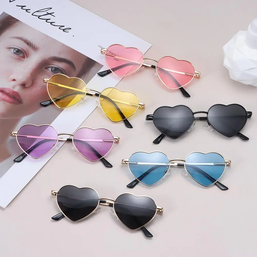 

Girls Metal Frame 5-10 Years Heart-Shaped Sun Glasses Heart Sunglasses for Kids Polarized