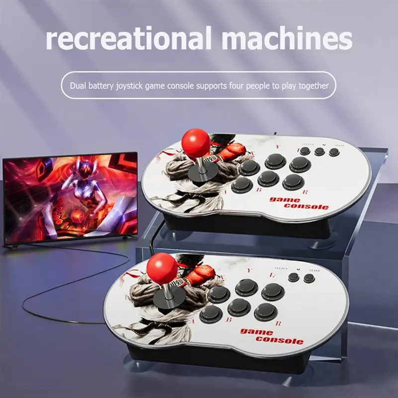 New Classic Retro TV double rocker console game console double battery fighting PS1 HD 4K arcade 10000 game TV Projector Monitor